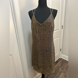 Xhilaration Black and Gold Dress